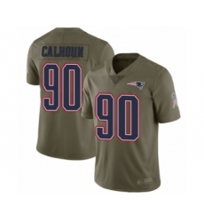 Youth New England Patriots #90 Shilique Calhoun Limited Olive 2017 Salute to Service Football Jersey