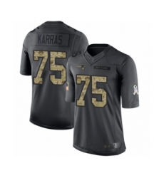 Men's New England Patriots #75 Ted Karras Limited Black 2016 Salute to Service Football Jersey