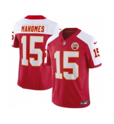 Men's Nike Kansas City Chiefs #15 Patrick Mahomes Red White 2023 F.U.S.E. Vapor Untouchable Limited Football Stitched Jersey