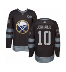 Men's Buffalo Sabres #10 Henri Jokiharju Authentic Black 1917-2017 100th Anniversary Hockey Jersey