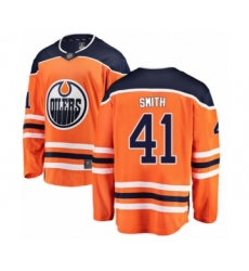 Youth Edmonton Oilers #41 Mike Smith Authentic Orange Home Fanatics Branded Breakaway Hockey Jersey