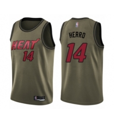 Youth Miami Heat #14 Tyler Herro Swingman Green Salute to Service Basketball Jersey