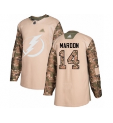 Men's Tampa Bay Lightning #14 Patrick Maroon Authentic Camo Veterans Day Practice Hockey Jersey