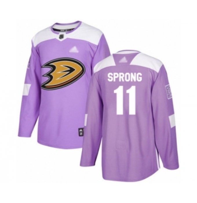Youth Anaheim Ducks #11 Daniel Sprong Authentic Purple Fights Cancer Practice Hockey Jersey