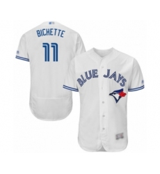 Men's Toronto Blue Jays #11 Bo Bichette White Home Flex Base Authentic Collection Baseball Player Jersey