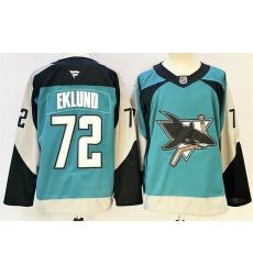 Men's San Jose Sharks #72 William Eklund Teal 2025 Alternate Stitched Hockey Jersey