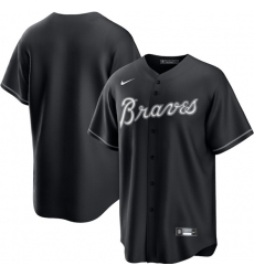 Men's Atlanta Braves Blank Black Lights Out Limited Stitched Baseball Jersey