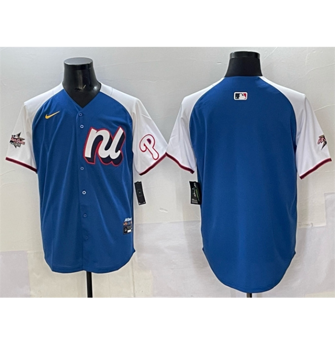 Men's National League Philadelphia Phillies Blank Blue Alternate 2025 All-Star Edition Limited Stitched Baseball Jersey
