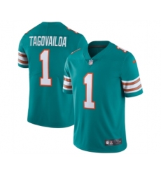 Men's Miami Dolphins #1 Tua Tagovailoa Aqua Vapor Stitched Jersey
