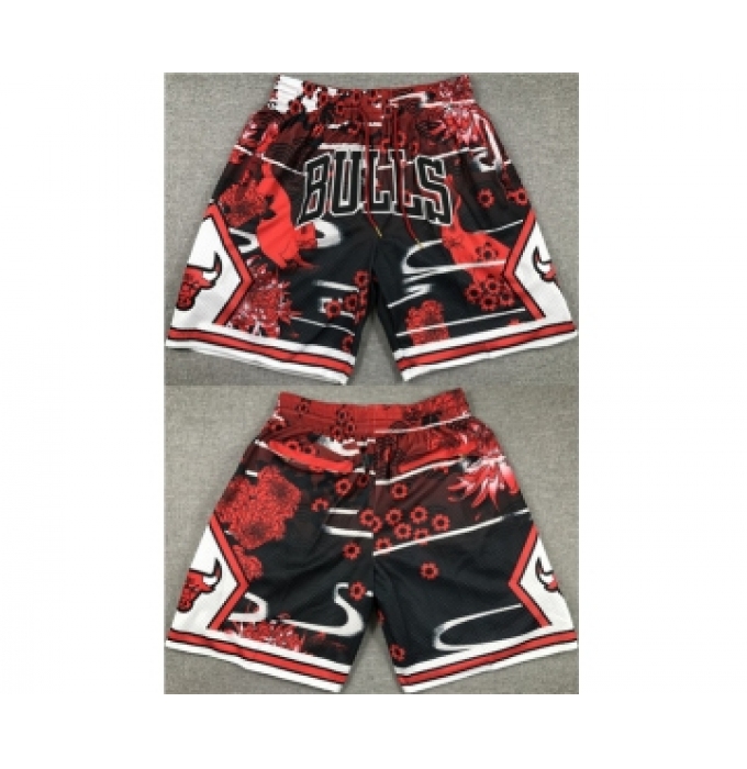 Men's Chicago Bulls Red Black Shorts