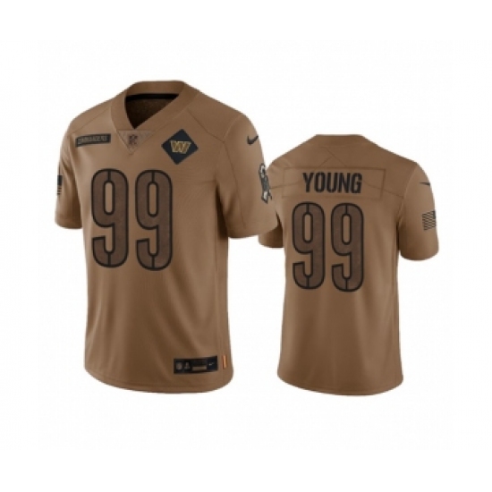 Men's Nike Washington Commanders #99 Chase Young 2023 Brown Salute To Service Limited Football Stitched Jersey Men's Nike Washington Commanders #99 Chase Young 2023 Brown Salute To Service Limited Football Stitched Jersey