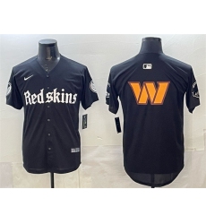 Men's Washington Commanders Team Big Logo Black 'Gothic Capitol Shadows Edition' Limited Stitched Baseball Jersey