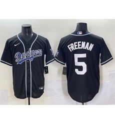 Men's Los Angeles Dodgers #5 Freddie Freeman Black Fashion Stitched Baseball Jersey