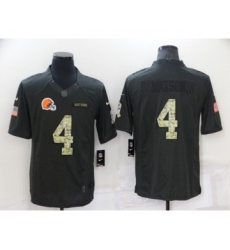 Men's Cleveland Browns #4 Deshaun Watson Black Salute to Service Limited Stitched Jersey