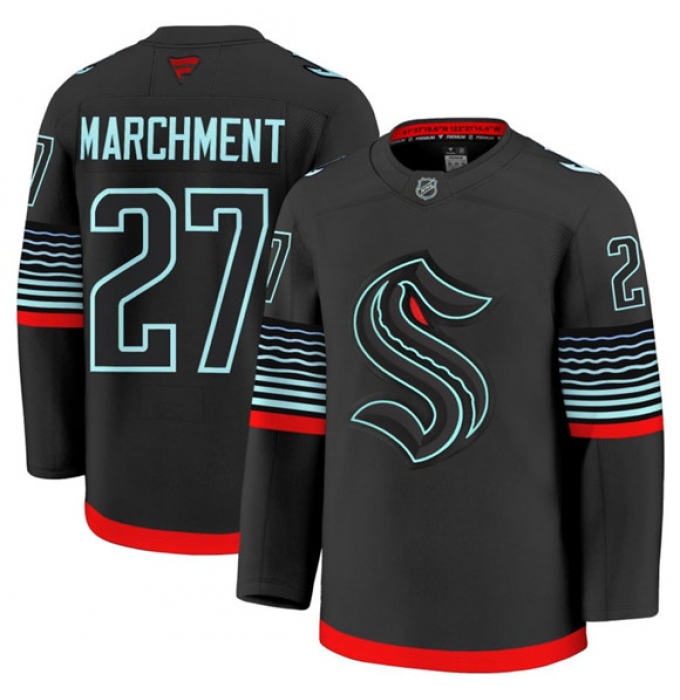 Men's Seattle Kraken #27 Mason Marchment Black Alternate Stitched Hockey Jersey