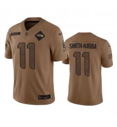 Men's Seattle Seahawks #11 Jaxon Smith-Njigba 2023 Brown Salute To Service Limited Football Stitched Jersey