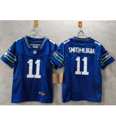 Women's Seattle Seahawks #11 Jaxon Smith-Njigba Royal 2024 F.U.S.E Throwback Vapor Limited Stitched Football Jersey(Run Small)