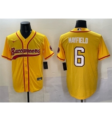 Men's Tampa Bay Buccaneers #6 Baker Mayfield Gold Cool Base Stitched Baseball Jersey