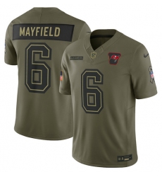Men's Tampa Bay Buccaneers #6 Baker Mayfield Olive 2025 Salute to Service Limited Football Stitched Jersey