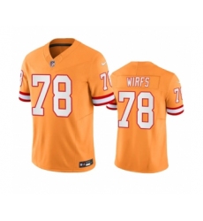 Men's Nike Tampa Bay Buccaneers #78 Tristan Wirfs Orange Throwback Limited Stitched Jersey