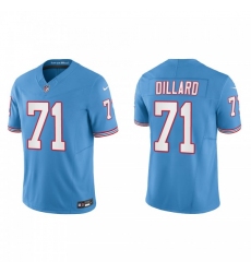 Men's Nike Tennessee Titans #71 Andre Dillard Light Blue 2023 F.U.S.E. Vapor Limited Throwback Stitched Football Jersey
