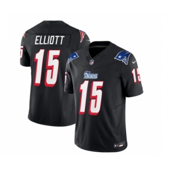 Men's Nike New England Patriots #15 Ezekiel Elliott Black 2023 F.U.S.E. Vapor Limited Football Stitched Jersey Men's Nike New England Patriots #15 Ezekiel Elliott Black 2023 F.U.S.E. Vapor Limited Football Stitched Jersey