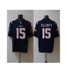 Men's Nike New England Patriots #15 Ezekiel Elliott Navy Stitched Limited Jersey
