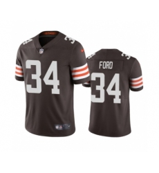 Men's Cleveland Browns #34 Jerome Ford Brown Vapor Stitched Game Jersey