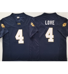 Men's Notre Dame Fighting Irish #4 Jeremiyah Love Navy 2024 F.U.S.E. Limited Stitched Jersey