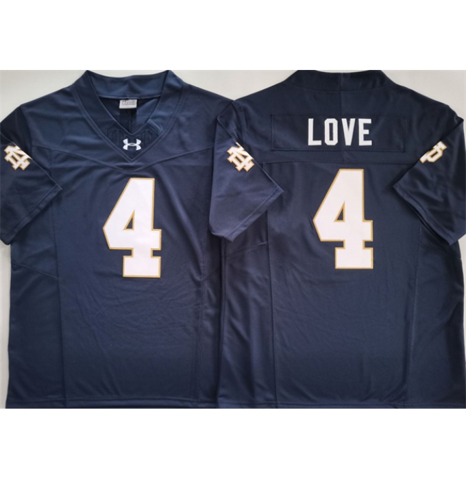 Men's Notre Dame Fighting Irish #4 Jeremiyah Love Navy 2025 F.U.S.E. Limited Stitched Jersey