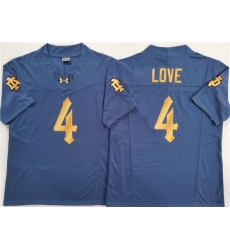 Men's Notre Dame Fighting Irish #4 Jeremiyah Love Navy Blue 2025 F.U.S.E. Limited Stitched Jersey