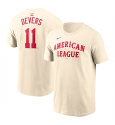 Men's American League #11 Rafael Devers Cream 2024 All-Star Name & Number T-Shirt