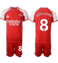 Men's Arsenal F.C #8 Martin Odegaard Red 2025 Home Soccer Jersey Suit