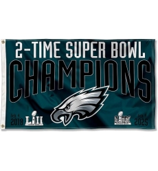 2pcs Philadelphia Eagles Time Super Bowl Champions Flag Outdoor Indoor 3x5 Banner