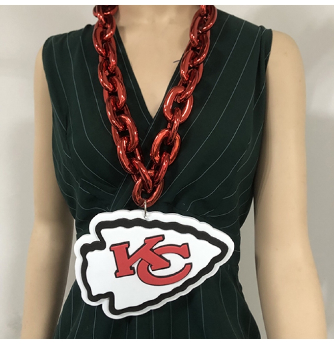 Kansas City Chiefs Fan Chain, NFL fans, Team Logo Big necklace,  large pendant, Medal gift clothing tag Accessories
