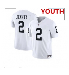 Youth Las Vegas Raiders #2 Ashton Jeanty White 2025 F.U.S.E. Vapor Stitched Football Jersey