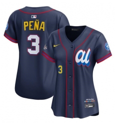 Women's American League #3 Jeremy Pena Navy 2025 All-Star Limited Stitched Baseball Jersey(Run Small)