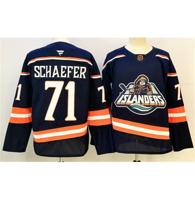 Men's New York Islanders #71 Matthew Schaefer Navy 2024-25 Stitched Hockey Jersey