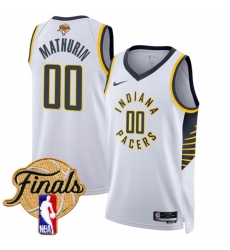 Men's Indiana Pacers #00 Bennedict Mathurin White 2025 Finals Association Edition Stitched Basketball Jersey