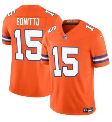 Men's Denver Broncos #15 Nik Bonitto Orange F.U.S.E. Mile High Collection 1977 Throwback Vapor Limited Football Stitched Jersey