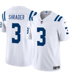 Men's Indianapolis Colts #3 Spencer Shrader White 2025 F.U.S.E. Vapor Limited Football Stitched Jersey