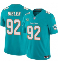 Men's Miami Dolphins #92 Zach Sieler Aqua 2025 F.U.S.E. With 2-Star C Vapor Limited Football Stitched Jersey