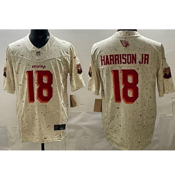 Men's Arizona Cardinals #18 Marvin Harrison Jr Limited Cream Rivalries FUSE Vapor Jersey