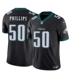 Men's Philadelphia Eagles #50 Jaelan Phillips Black 2025 F.U.S.E. Vapor Untouchable Limited Football Stitched Jersey