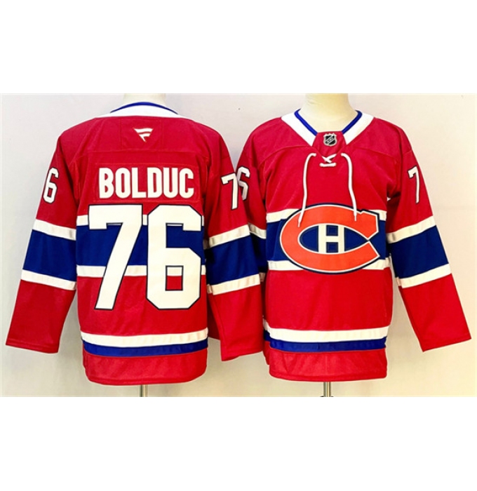 Men's Montreal Canadiens #76 Zack Bolduc Red 2024-25 Stitched Jersey