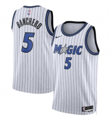 Men's Orlando Magic #5 Paolo Banchero White 2025 Association Edition Stitched Basketball Jersey