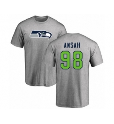 Football Seattle Seahawks #98 Ezekiel Ansah Ash Name & Number Logo T-Shirt