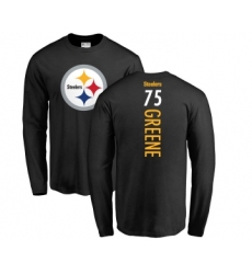 Football Pittsburgh Steelers #75 Joe Greene Black Backer Long Sleeve T-Shirt