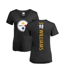 Football Women's Pittsburgh Steelers #98 Vince Williams Black Backer Slim Fit T-Shirt