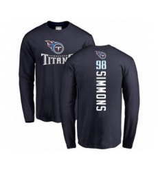 Football Tennessee Titans #98 Jeffery Simmons Navy Blue Backer Long Sleeve T-Shirt